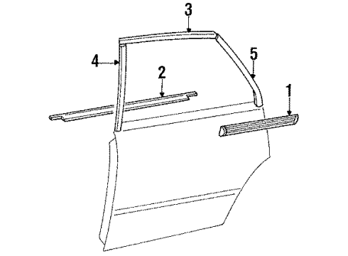 1985 Honda Accord Rear Door Lock Assembly, Left Rear Door Diagram for 76450-SA6-921