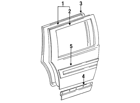 1997 Nissan Quest Side Loading Door & Components, Exterior Trim MOULDING-Slide Door, R Diagram for 82870-1B004