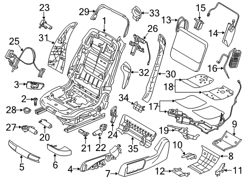 2012 BMW 650i xDrive Power Seats Seat Adjustment Switch, Left Diagram for 61319315937