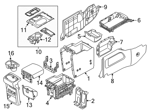 2015 Kia Sedona Console Cup Holder Assembly Diagram for 84620A9000WK