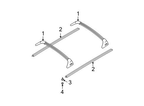 2003 Ford Expedition Luggage Carrier Crossmember Diagram for 2L1Z-7855106-AAA