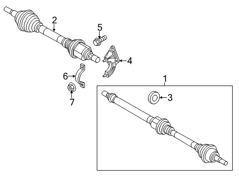 2012 Ford Focus Drive Axles - Front Bracket Diagram for CV6Z-3K305-B