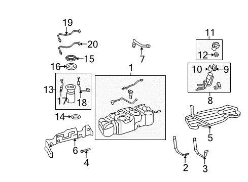 2007 Toyota Tundra Fuel Supply Filler Pipe Diagram for 77201-0C081