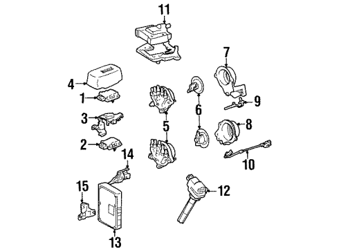 1996 Lexus LS400 Powertrain Control Engine Control Computer Diagram for 89661-50304