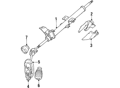 1990 Dodge Colt Steering Column Assembly, Shaft & Internal Components, Shroud, Switches & Levers Switch-Steering Column Diagram for MB541699