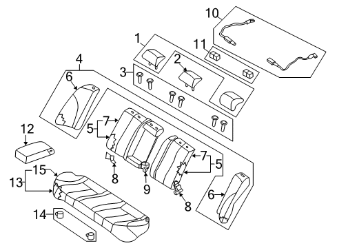 2006 Kia Optima Rear Seat Components Cushion Assembly-Rear Seat Diagram for 891002G410813