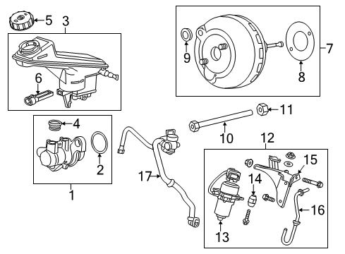 2015 Chevrolet Sonic Dash Panel Components Booster Nut Diagram for 95977367