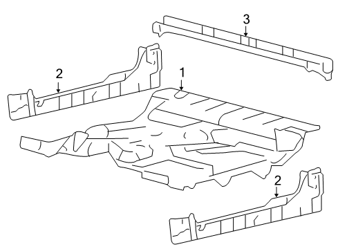 2005 Ford F-150 Cab - Floor Floor Pan Diagram for 7L3Z-1811135-A