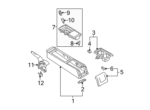 2011 Nissan Versa Switches Cup Holder Assembly Diagram for 96966-EL00A