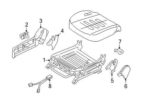2010 Hyundai Elantra Tracks & Components Shield Cover-Front Seat Outer, RH Diagram for 88020-2L000-9K