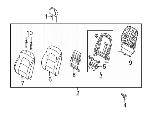 2017 Kia Sportage Driver Seat Components LUMBAR Assembly-Front Seat Diagram for 88340D9100