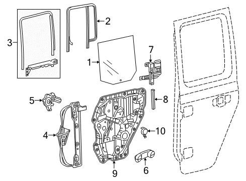 2020 Jeep Wrangler Rear Door Channel-Door Glass Diagram for 68293096AB