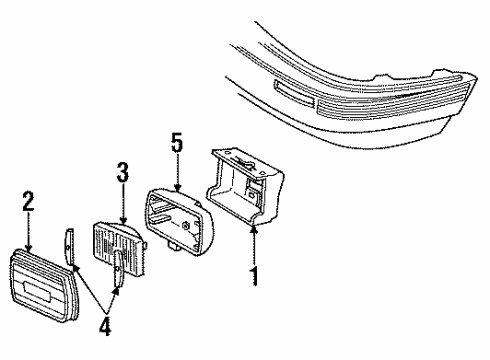 1990 Pontiac Grand Am Fog Lamps Lamp Asm-Front Fog Diagram for 16510276