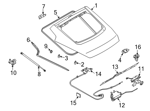 2005 Nissan 350Z Lift Gate Moulding-Back Door Side, LH Diagram for 90851-CD000