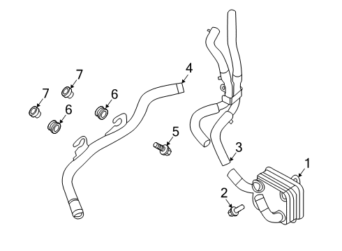 2019 Kia Forte Trans Oil Cooler Pipe-ATF Warmer Diagram for 254592E000