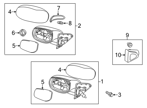 2012 Kia Forte Outside Mirrors Outside Rear View Mirror Assembly, Right Diagram for 876201M105