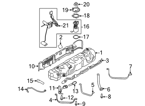 2021 Ford Transit-250 Senders Filler Tube Diagram for 8U5Z-17B068-M