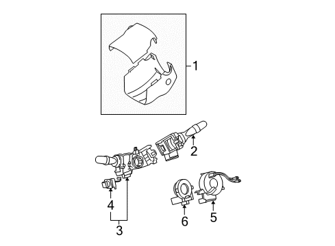 2007 Lexus ES350 Shroud, Switches & Levers Cover, Steering Column Diagram for 45286-33935-C0