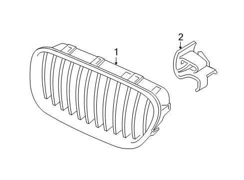2013 BMW M5 Grille & Components Grille, Front, Left Diagram for 51138054491