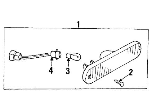 1996 Nissan Quest Bulbs Lamp Assembly-Rear Side Marker, LH Diagram for 26195-1B000