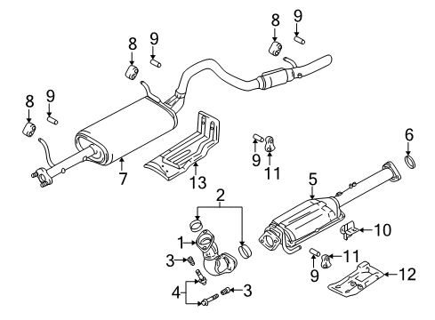 2000 Chevrolet Tracker Exhaust Components Seal, Exhaust Manifold Pipe Diagram for 30015624