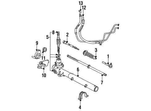 1987 Chrysler New Yorker P/S Pump & Hoses, Steering Gear & Linkage Hose Power Steering Pump Pressure Diagram for 4333130