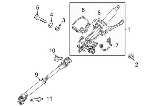 2022 Kia Carnival Steering Column Assembly COLUMN ASSY-STEERING Diagram for 56310R0020