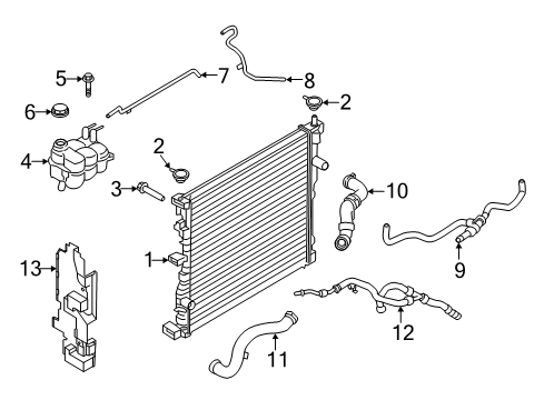 2020 Ford Police Interceptor Utility Radiator & Components Water Hose Assembly Diagram for L1MZ-8286-B