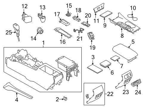 2021 Nissan Altima Switches Knob Assembly-Control Lever Auto Diagram for 34910-6CB2A