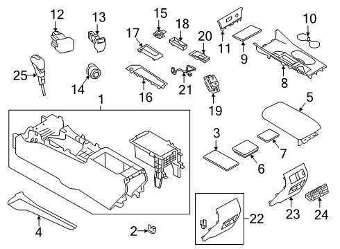 2021 Nissan Altima Switches Fin-Console Boot Diagram for 96936-6CA2A