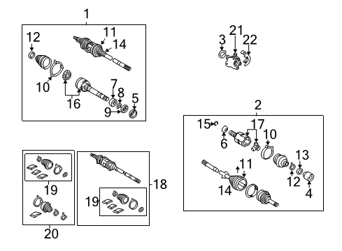 2002 Toyota Camry Drive Axles - Front Boot Kit Clamp Diagram for 42345-04040