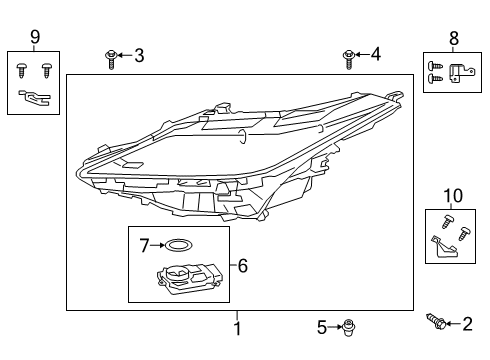 2021 Lexus RX350 Headlamps Computer Sub-Assembly, H Diagram for 81056-0E590