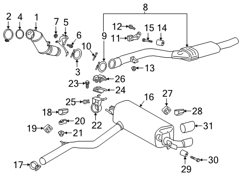 2020 BMW Z4 Exhaust Components BRACKET EXHAUST, REAR Diagram for 18208684861