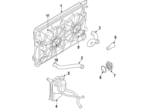 2007 Dodge Charger Cooling System, Radiator, Water Pump, Cooling Fan Fan-Radiator Cooling Diagram for 5174358AA