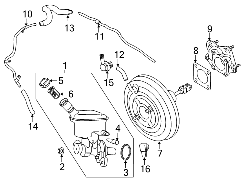2020 Nissan Kicks Hydraulic System Hose-Brake Booster Diagram for 47474-5RL0A