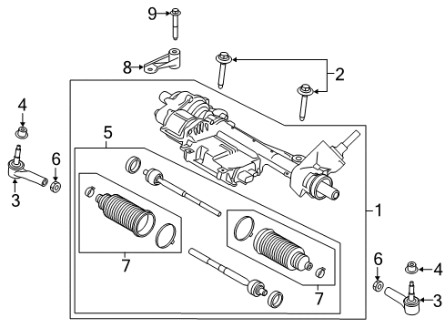 2016 Ford Mustang Steering Column & Wheel, Steering Gear & Linkage Bracket Diagram for FR3Z-3E652-A