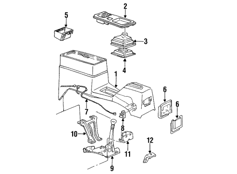 1987 Chevrolet Cavalier Console Shifter Diagram for 14105725