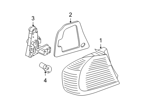 2008 BMW 335xi Tail Lamps Bulb Holder, Rear Light Side Panel, Left Diagram for 63216937473
