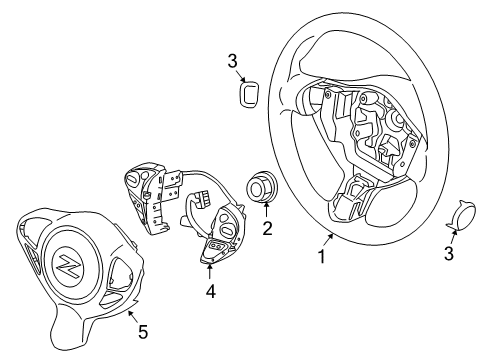 2019 Nissan 370Z Cruise Control System Switch-ASCD, Steering Diagram for 25550-9N00A