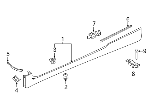 2019 Honda Civic Exterior Trim - Pillars, Rocker & Floor STRAKE, L. RR. Diagram for 71852-TBA-A50