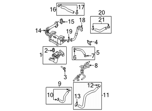 2022 Hyundai Accent EGR System Exhaust Gas Recirculation Valve Assembly Diagram for 284102M330