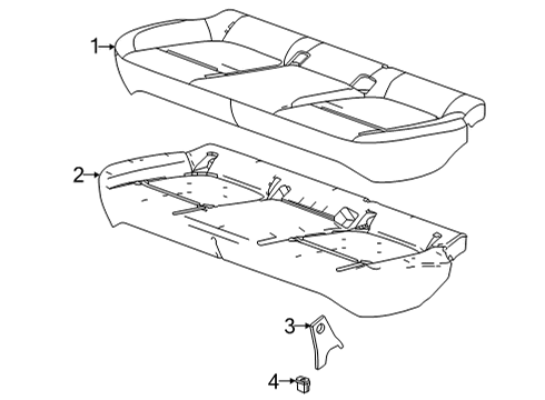 2020 Buick Encore GX Rear Seat Components Seat Cushion Pad Cover Diagram for 42724440