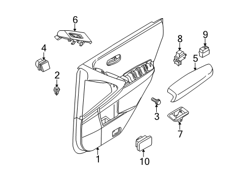 2011 Nissan Murano Rear Door Rear Door Armrest, Left Diagram for 82941-1AA1A