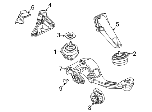 2006 BMW X3 Engine & Trans Mounting Gearbox Cross Member Diagram for 22313402272