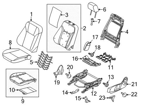 2015 Ford Fiesta Driver Seat Components Seat Cushion Pad Diagram for D2BZ-54632A23-B