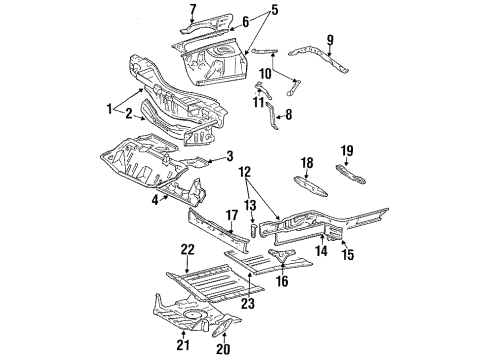 1992 Toyota MR2 Inner Structure & Rails - Fender Underbody Shield Diagram for 57381-17010