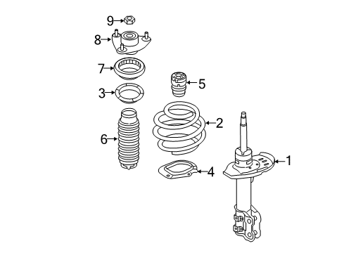 2017 Kia Cadenza Struts & Components - Front SPRING-FR Diagram for 54630G8150