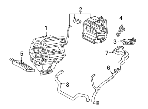 2007 Ford Escape Heater Core & Control Valve Heater Core Diagram for YL8Z-18476-AA