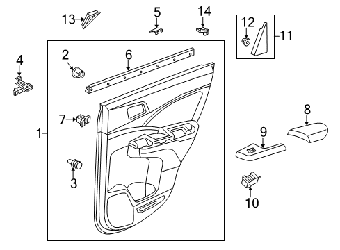 2016 Honda CR-V Rear Door Armrest C (Graphite Black) Diagram for 83753-T0A-A51ZB