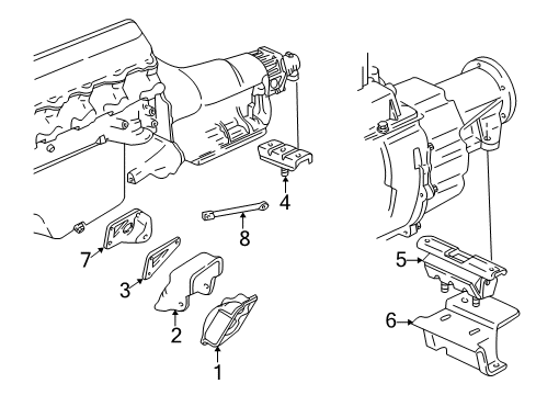 1999 GMC C2500 Engine & Trans Mounting Brace-Trans Diagram for 15529884